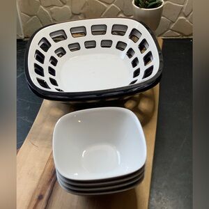 GUZZINI | Set of 6 | 2 Large Bread Baskets. 4 Small Snack Bowls